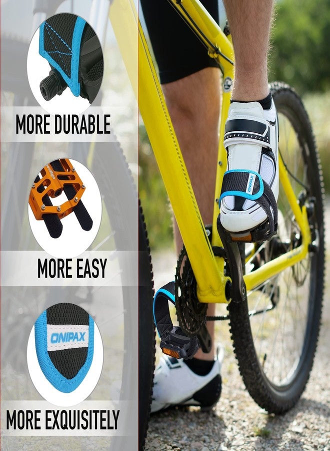ONIPAX Outdoor Bike Pedal Straps Pedal Toe Clips Straps Tape 2 Pieces (Blue) - Image 4
