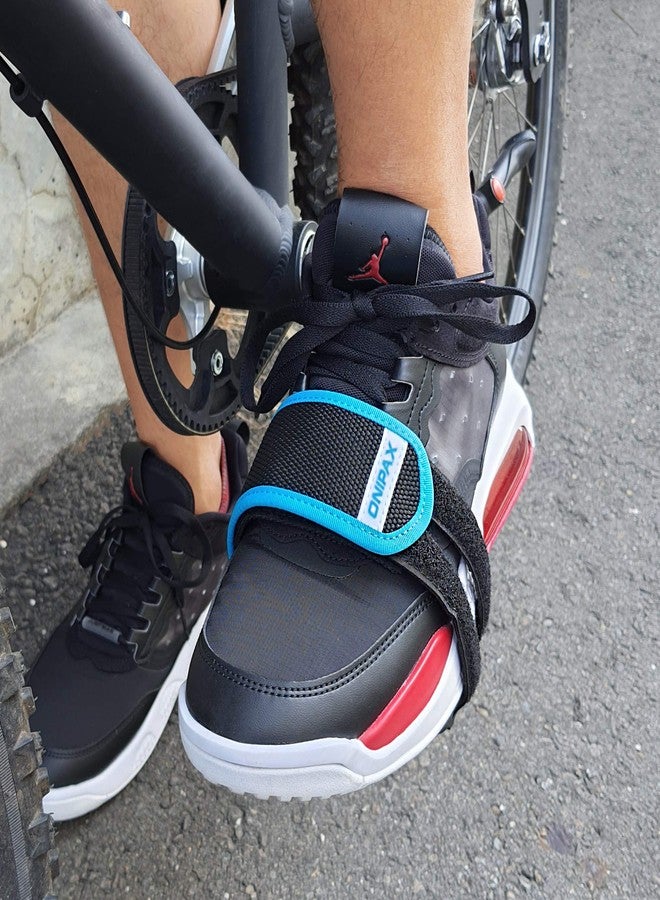 ONIPAX Outdoor Bike Pedal Straps Pedal Toe Clips Straps Tape 2 Pieces (Blue) - Image 2