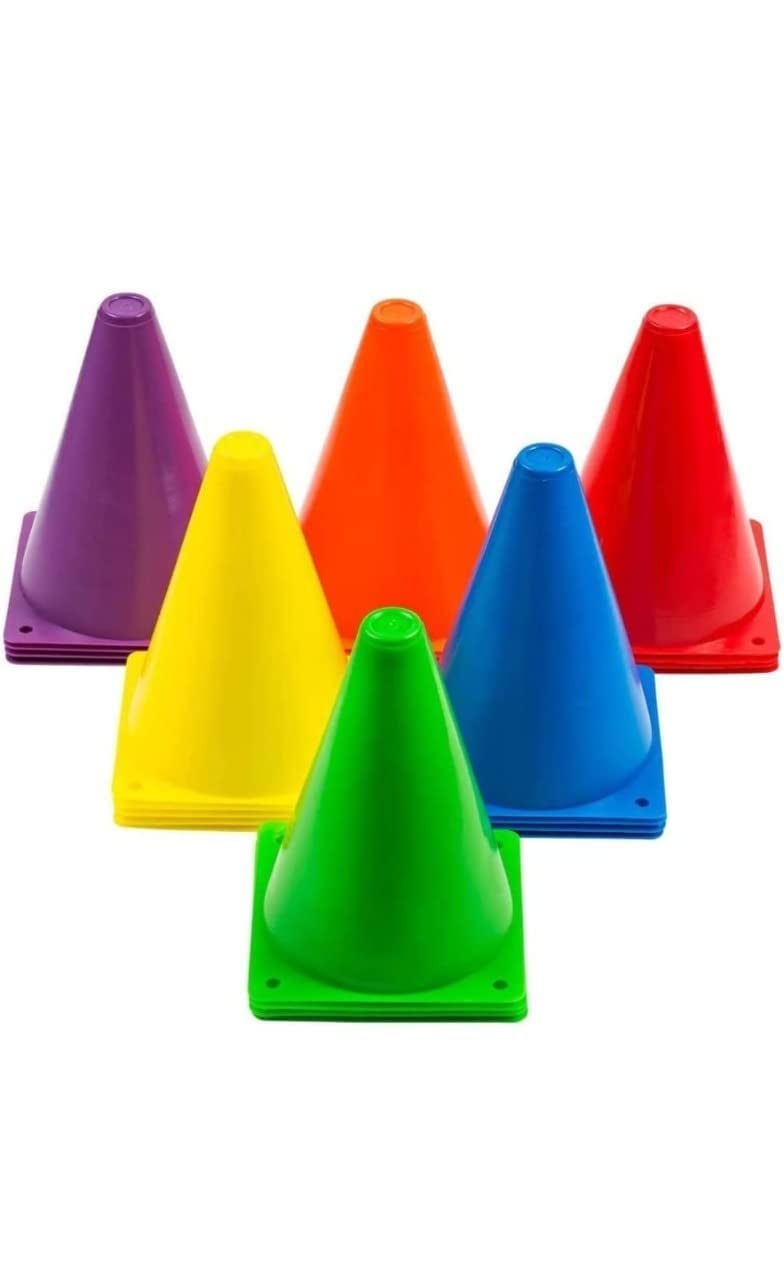 CABRIO 6 inch Plastic Cone Marker Set for Field Marking Equipment Football Training Saucer Cone Cricket Training Agility Cones (24) - Image 3