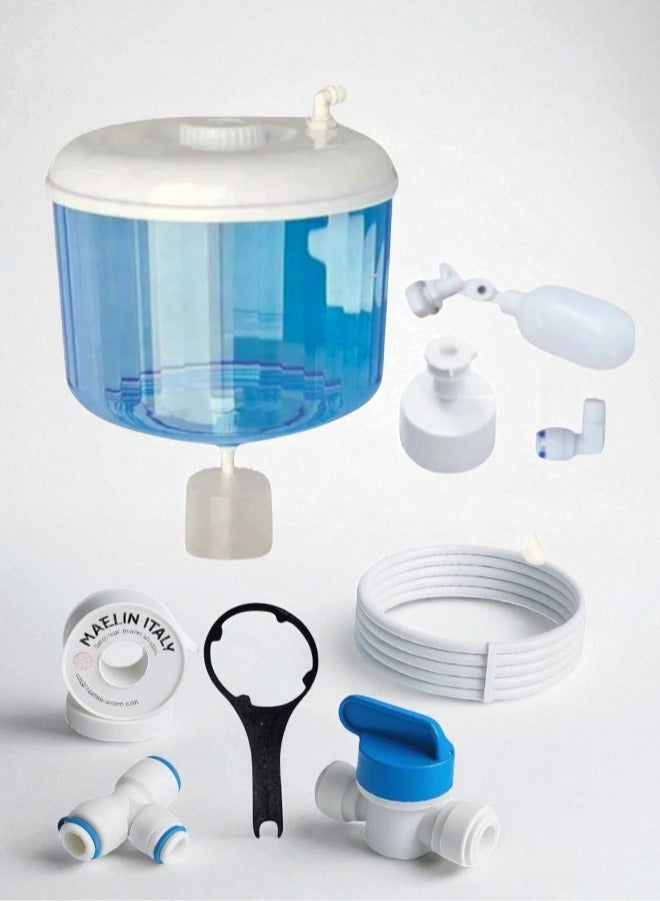 Direct connection water bottle with 10 meter hose + Teflon reel + easy valve + T shaped joint - Image 1