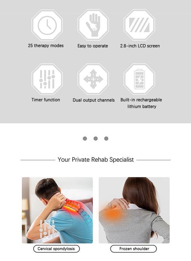 REMAX TENS Low-Frequency Pulse Therapy Device, Rechargeable Muscle Stimulator, for Back Pain Relief and Management, Body Massager, Electric Meridian Therapy Device, Muscle Stimulator (includes electrode pads) - Image 2