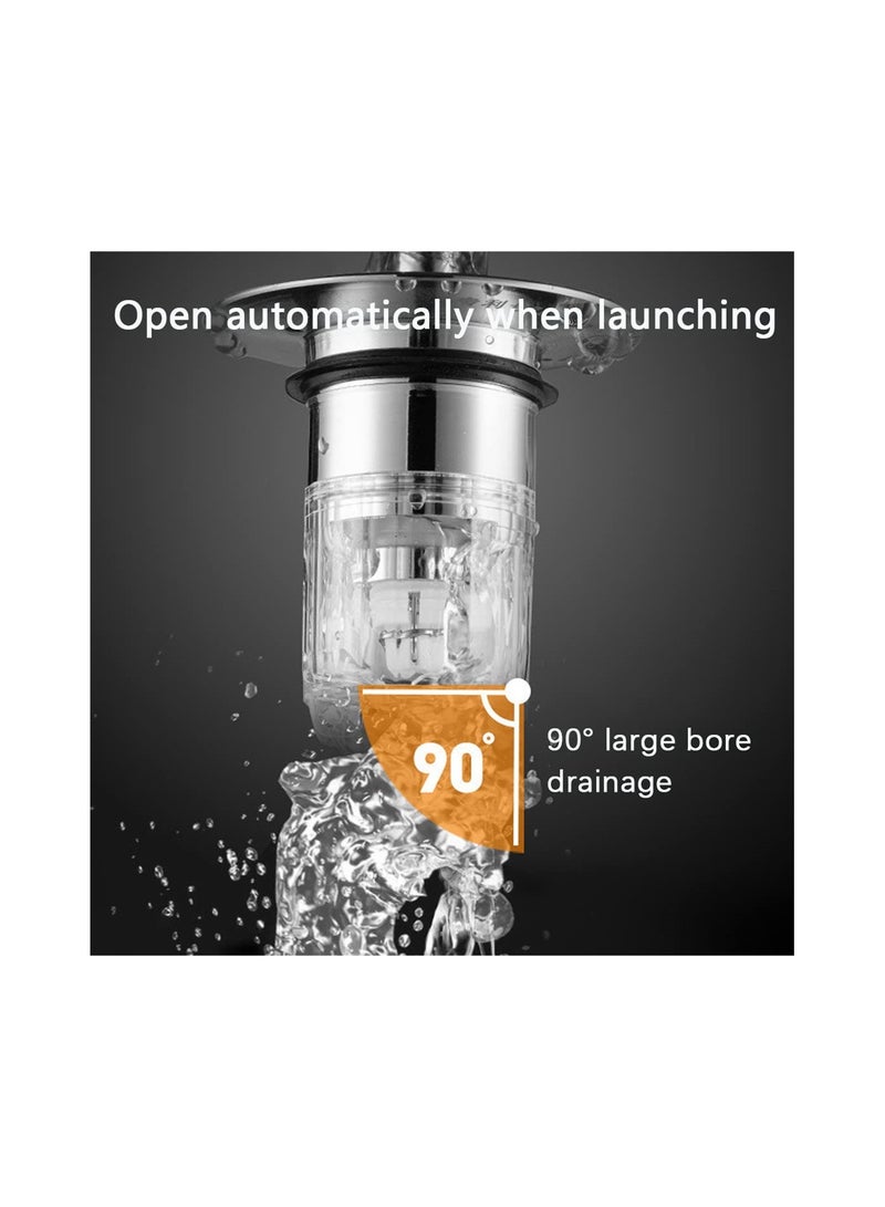 Luckam Universal Bathroom Sink Stopper, Pop Up Sink Plug, 2 in1 Universal Washbasin Water Head Leaking Stopper for 1.3~1.57in, Bathroom Sink Plug Pop-up Drain Filter (3PCS) - Image 5