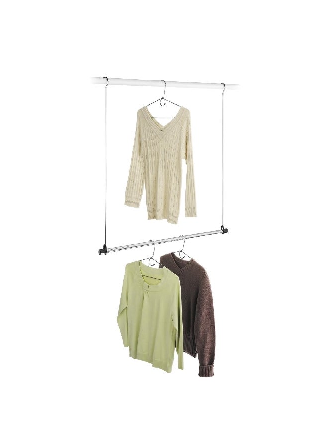 Whitmor Heavy Duty Durable Metal Double Hang Closet Rod Chrome 86 x 77.01 x 8.05 cm 6021-378 - Image 2