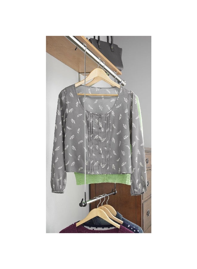 Whitmor Heavy Duty Durable Metal Double Hang Closet Rod Chrome 86 x 77.01 x 8.05 cm 6021-378 - Image 3