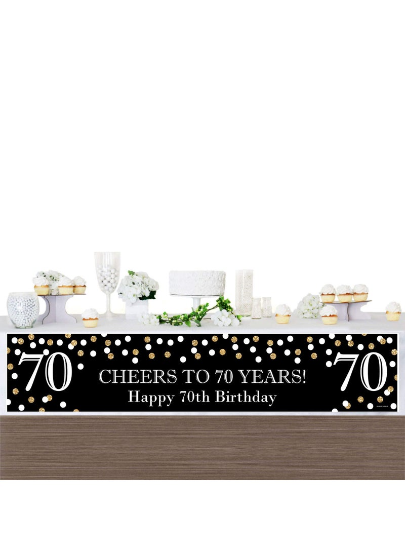 Big Dot of Happiness Big Dot of Happiness Adult 70th Birthday - Gold - Happy Birthday Decorations Party Banner  - Image 3
