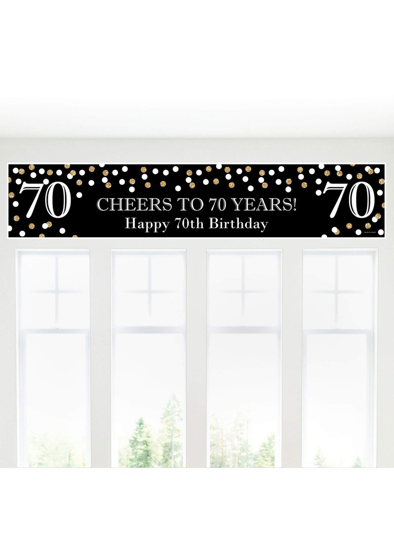 Big Dot of Happiness Big Dot of Happiness Adult 70th Birthday - Gold - Happy Birthday Decorations Party Banner  - Image 4