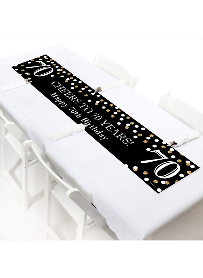 Big Dot of Happiness Big Dot of Happiness Adult 70th Birthday - Gold - Happy Birthday Decorations Party Banner  - Image 5