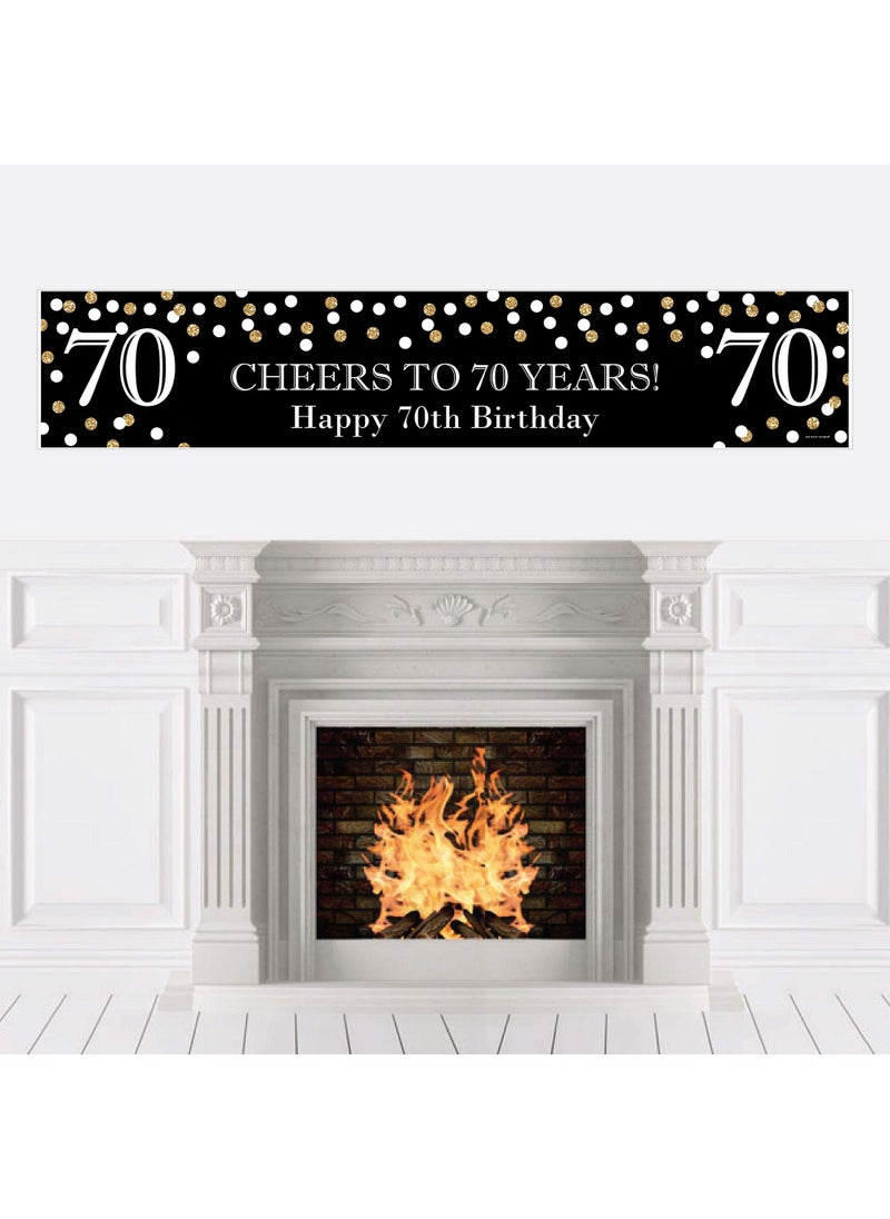 Big Dot of Happiness Big Dot of Happiness Adult 70th Birthday - Gold - Happy Birthday Decorations Party Banner  - Image 1