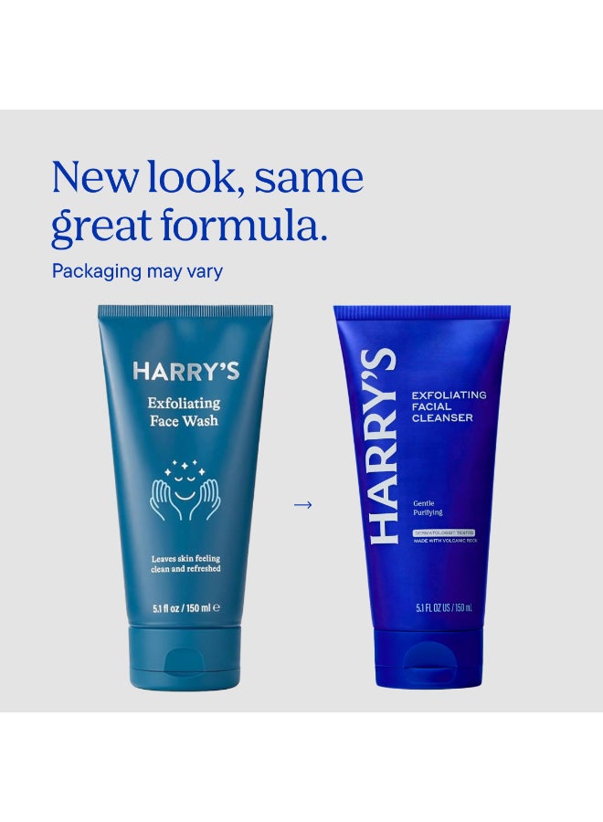 Harry's Harrys Exfoliating Face Wash for Men Gentle Facial Skin Care Products with Volcanic Rock Exfoliant 71 Fl Oz Home and Trial and Travel Bundle - Image 4
