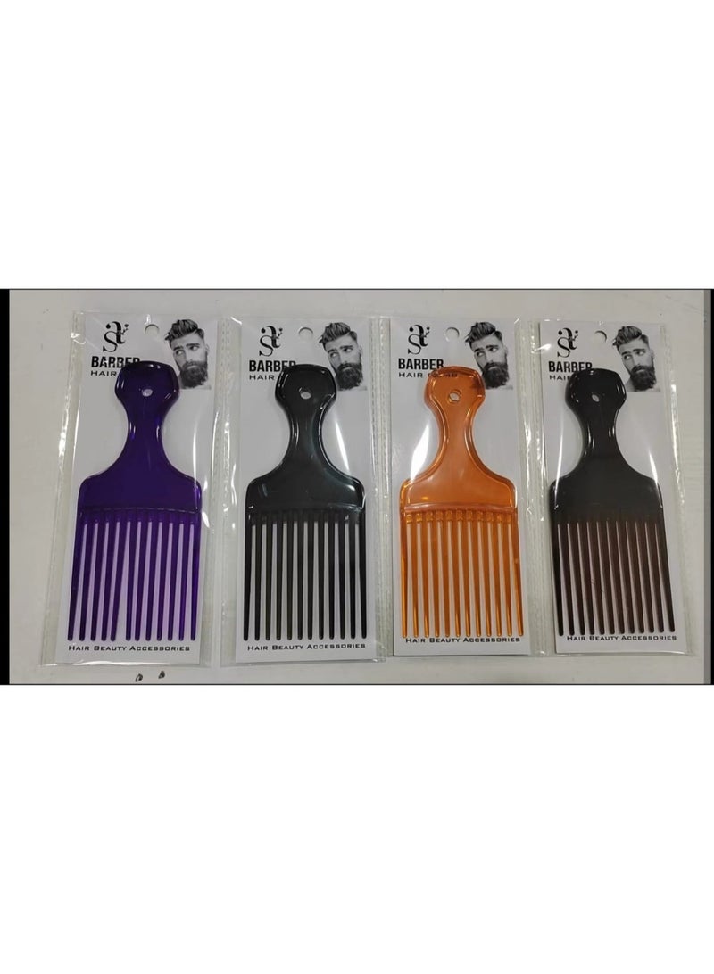 Barber Afro Hair Pick Comb 4Pcs - Image 1