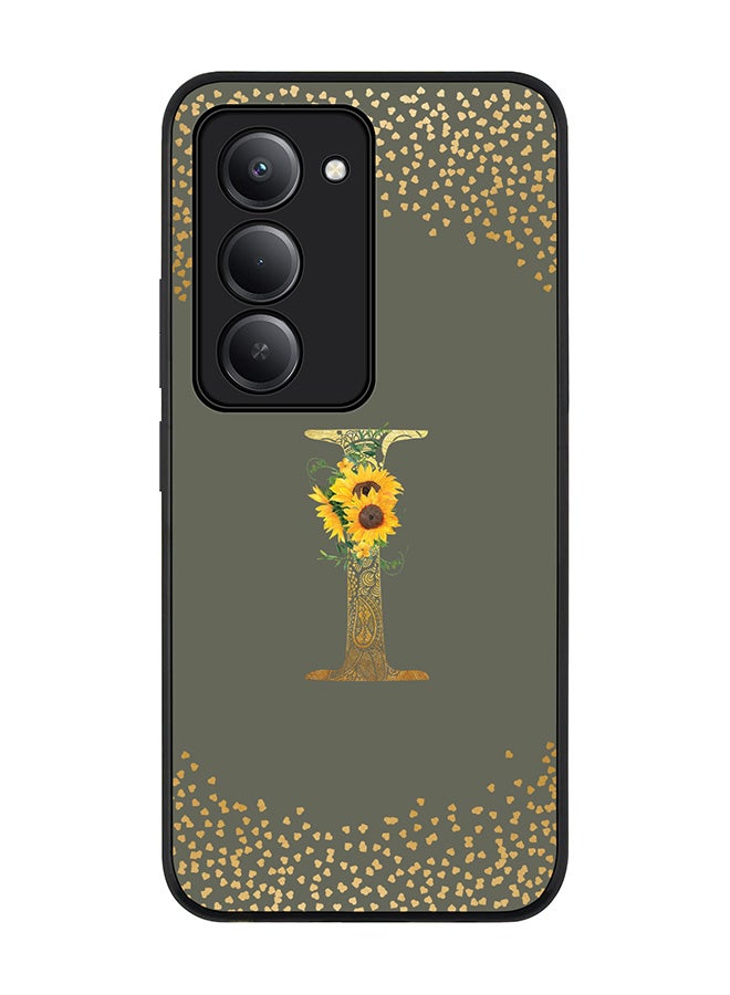 Stylizedd For Xiaomi Redmi 15 5G Case,Slim fit Camera Protection, Shockproof Thin Phone cover  - Custom Floral Monogram - I  (Olive Green ) - Image 1