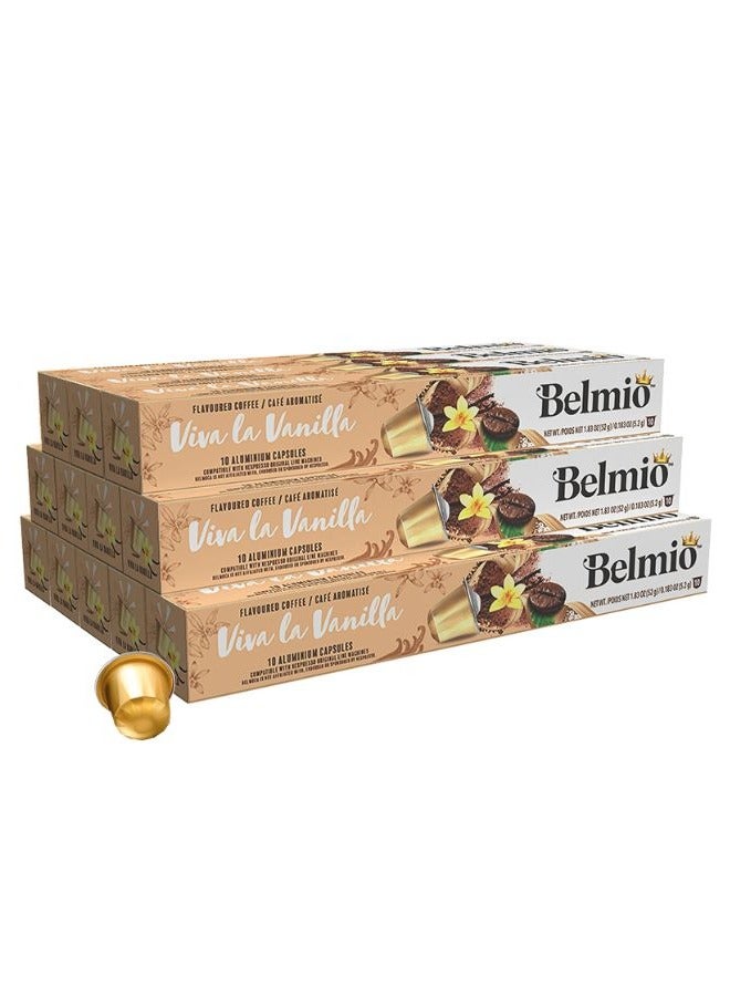 Belmio Vanilla Flavoured Collection Coffee Capsules Pack of 12 (120 Capsules)-Compatible with Nespresso Original Line Machines. - Image 1