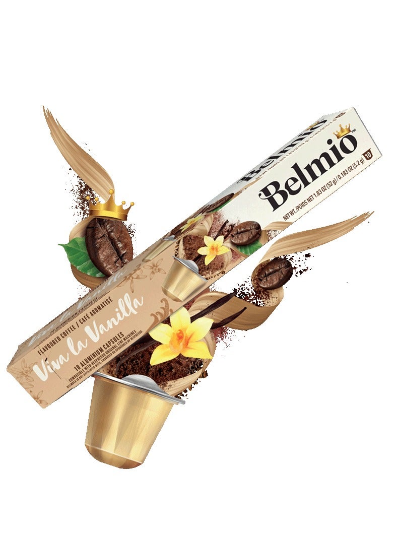 Belmio Vanilla Flavoured Collection Coffee Capsules Pack of 12 (120 Capsules)-Compatible with Nespresso Original Line Machines. - Image 2