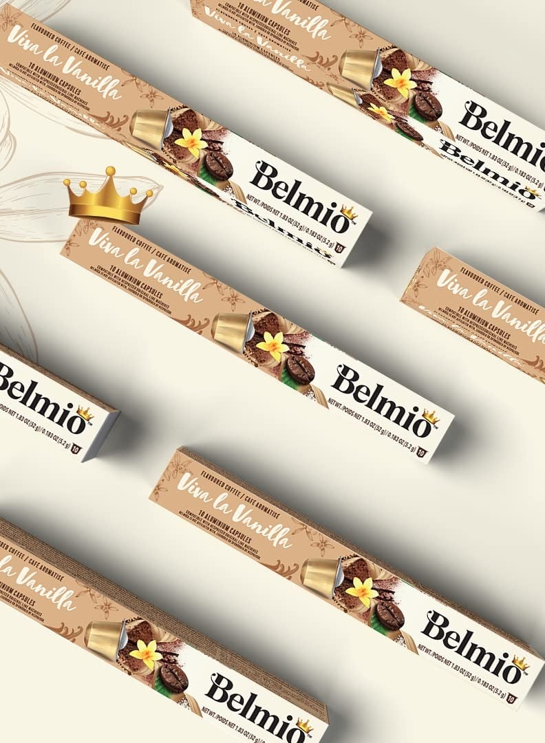 Belmio Vanilla Flavoured Collection Coffee Capsules Pack of 12 (120 Capsules)-Compatible with Nespresso Original Line Machines. - Image 4