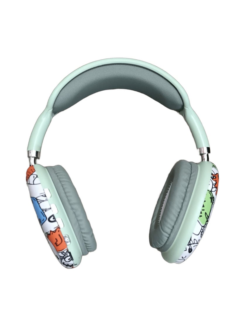 P9MAX Wireless Stereo Bluetooth Headphones for Music, Memory Card Support, Gaming with Microphone for Laptops, Mobile Phones, PCs - Image 2