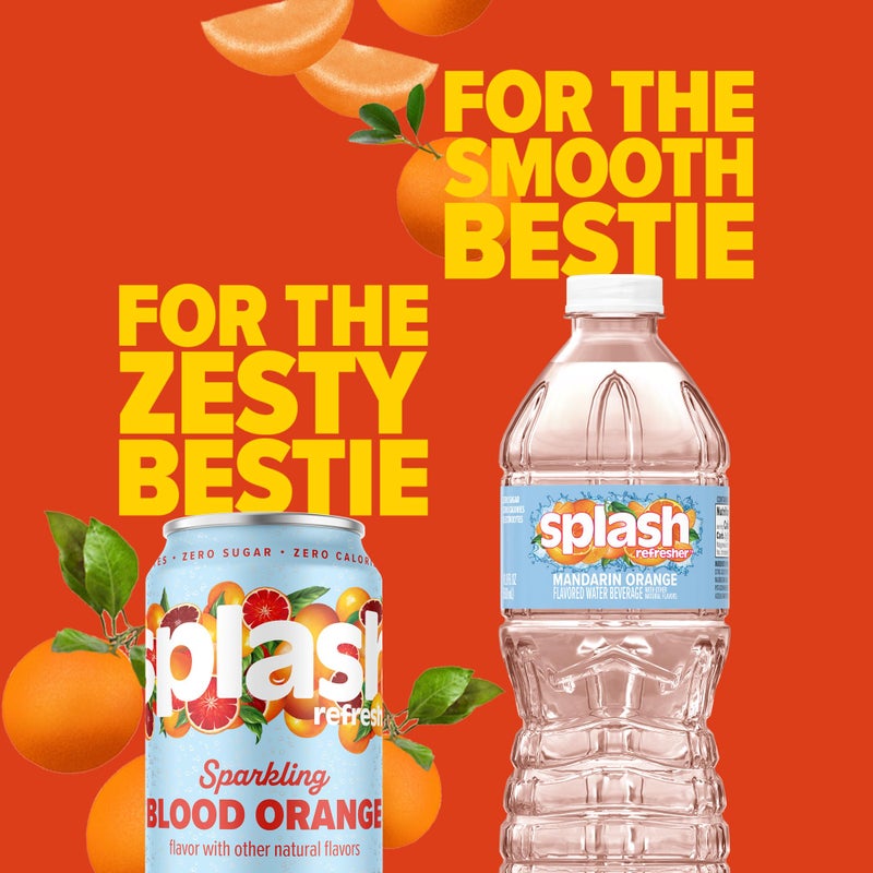 SPLASH REFRESHER Flavored Water Bottles, Mandarin Orange Flavor - 6-Pack, 16.9 Fl Oz - Refreshing Flavored Bottled Water with Electrolytes - Zero Sugar & Zero Calories - Image 3