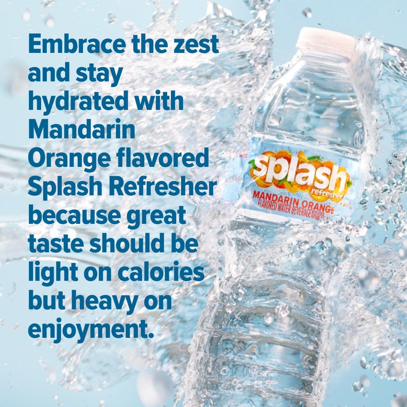 SPLASH REFRESHER Flavored Water Bottles, Mandarin Orange Flavor - 6-Pack, 16.9 Fl Oz - Refreshing Flavored Bottled Water with Electrolytes - Zero Sugar & Zero Calories - Image 4