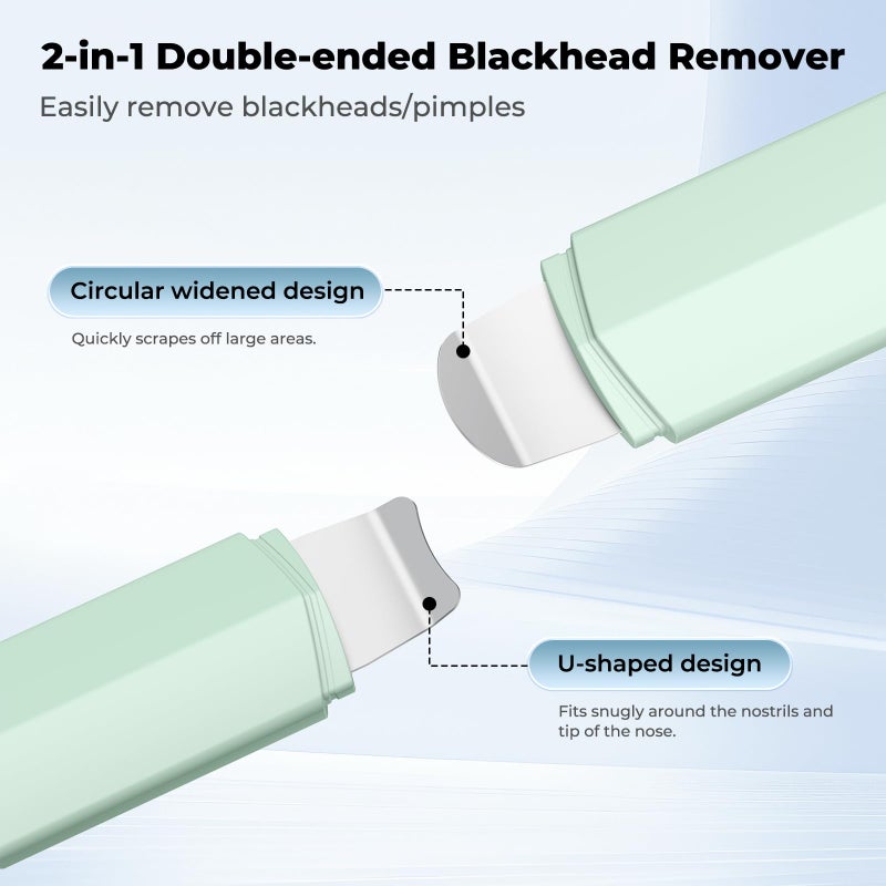 PETYDOOT Blackhead Remover Tool Face Scrubber: PETYDOOT Double-Headed Face Spatula Skin Scrubber, Nose Pore Cleaner Blackhead Remover for Facial Deep Cleansing Skin Care Tool for Men & Women (Green) - Image 3