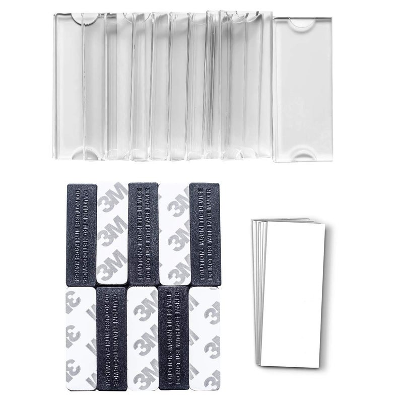 Wukong Magnetic Name Tags Kit, Magnetic Badge Holders w/ 3 Strong Neodymium Magnets, 3M Adhesive Tape, Clear Acrylic Mini Sign Display Holder and Printable Name Label, Business Name Tag/ID Badge Set of 10 - Image 3