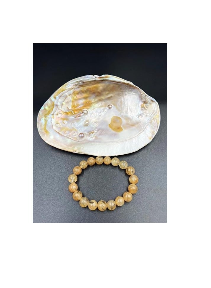 REBUY Citrine Stone Bracelet 10 mm Beaded Natural Crystal Healing Bracelet Gemstone Jewelry Stone Bracelet for Men & Women - Image 4