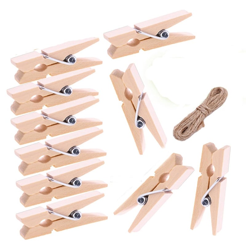 Desi Rang Desi Rang Small 25 Piece Mini Wooden Clips pegs 1 inch or 35mm for Decoration Art Hanging Pictures Photographs Light Weight Toys Arts - Image 1