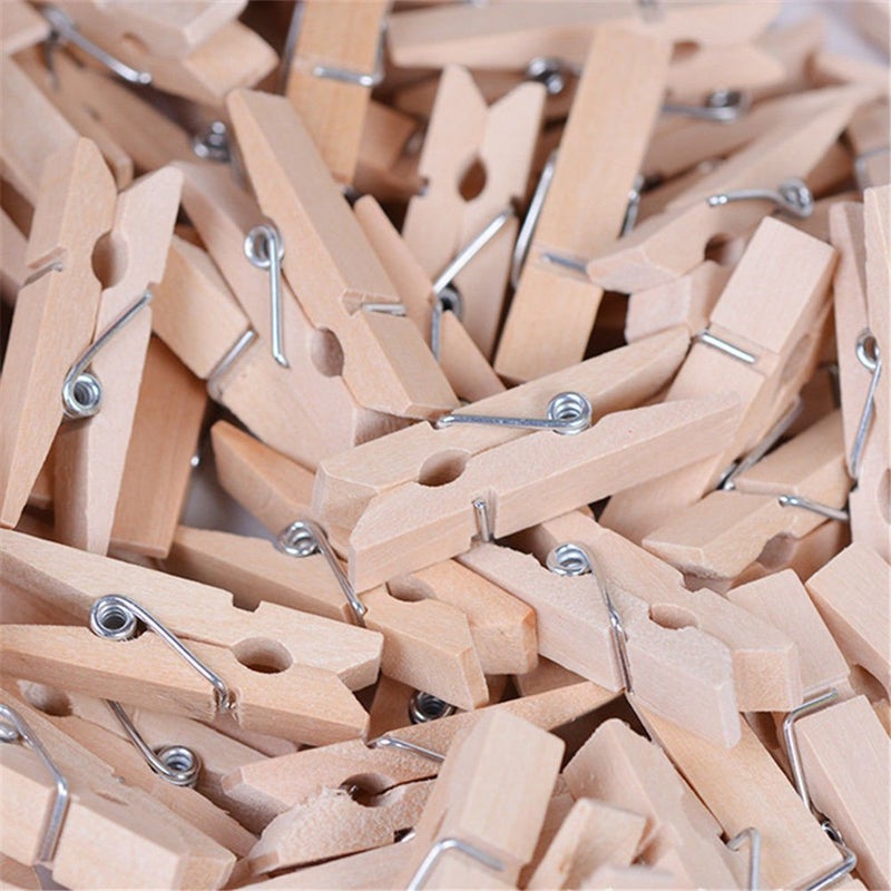 Desi Rang Desi Rang Small 25 Piece Mini Wooden Clips pegs 1 inch or 35mm for Decoration Art Hanging Pictures Photographs Light Weight Toys Arts - Image 4