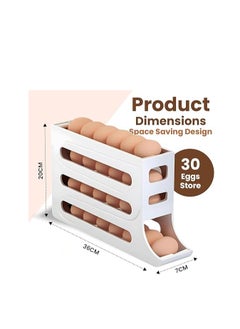 Cool Baby COOLBABY 4-Tier Egg Storage Rack Automatic Rolling Refrigerator Egg Storage Rack 30 Egg Dispenser (Gray)  - Image 2