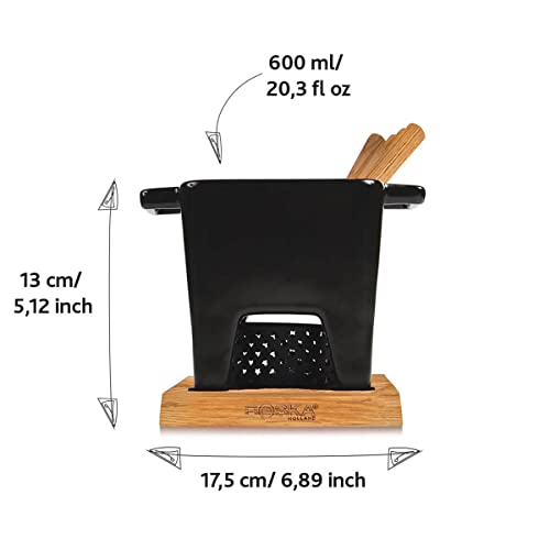 Boska Tealight Tapas Fondue Set - Best for Cheese or Chocolate - Microwave Safe Ceramic Hot Pot Chocolate Fountain Snack - Wedding Registry Items Small Kitchen Appliances - 440 mL Pro Collection - Image 5