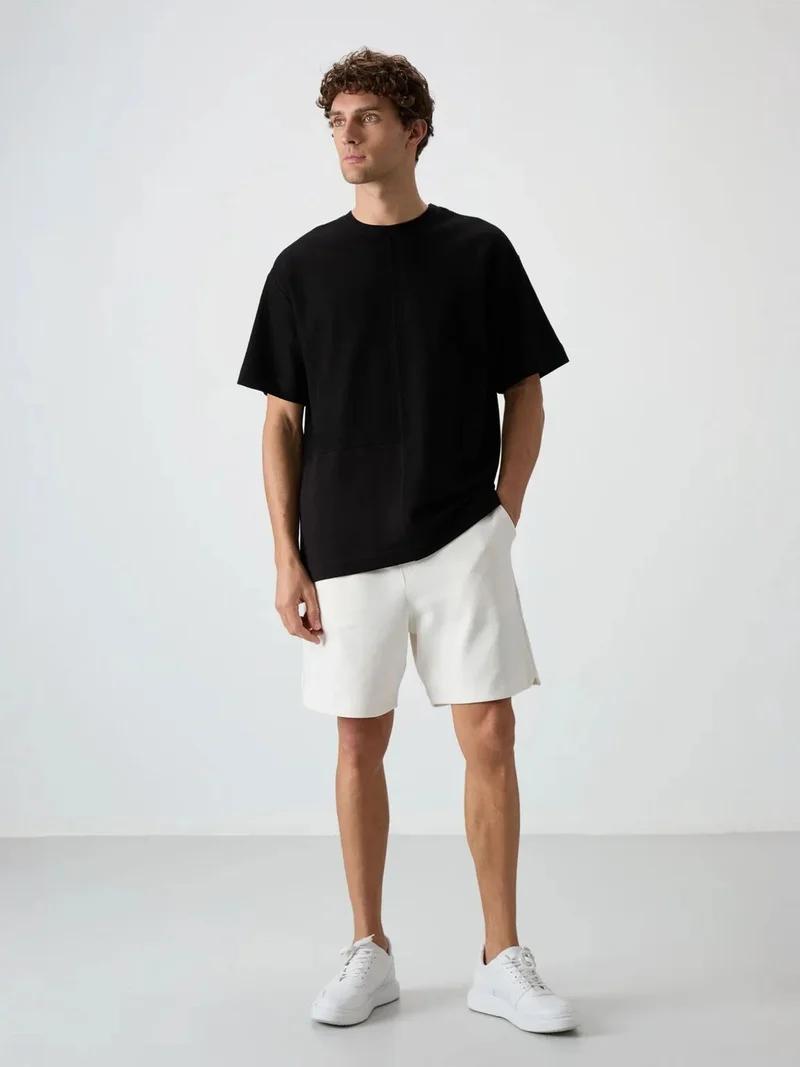 تومي لايف TOMMY Oversized Cotton-Blend Crew Neck T-Shirt With Pocket