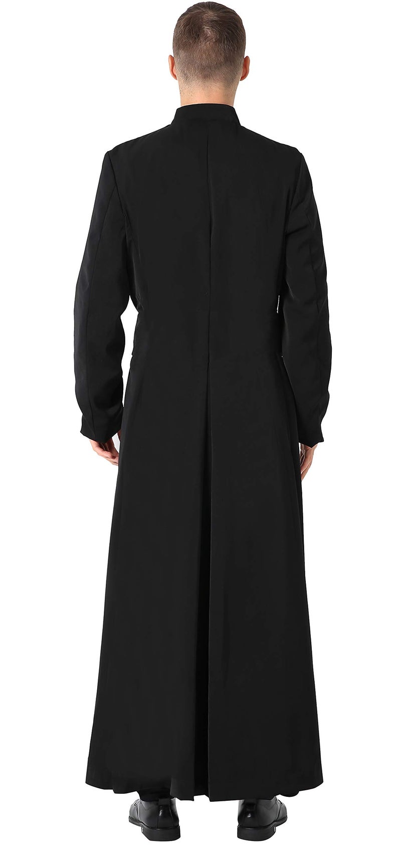 IvyRobes Unisex Adults Roman Pulpit(Clergy) Cassock with Tab Insert Collar Black 48(5'3"-5'5") - Image 2