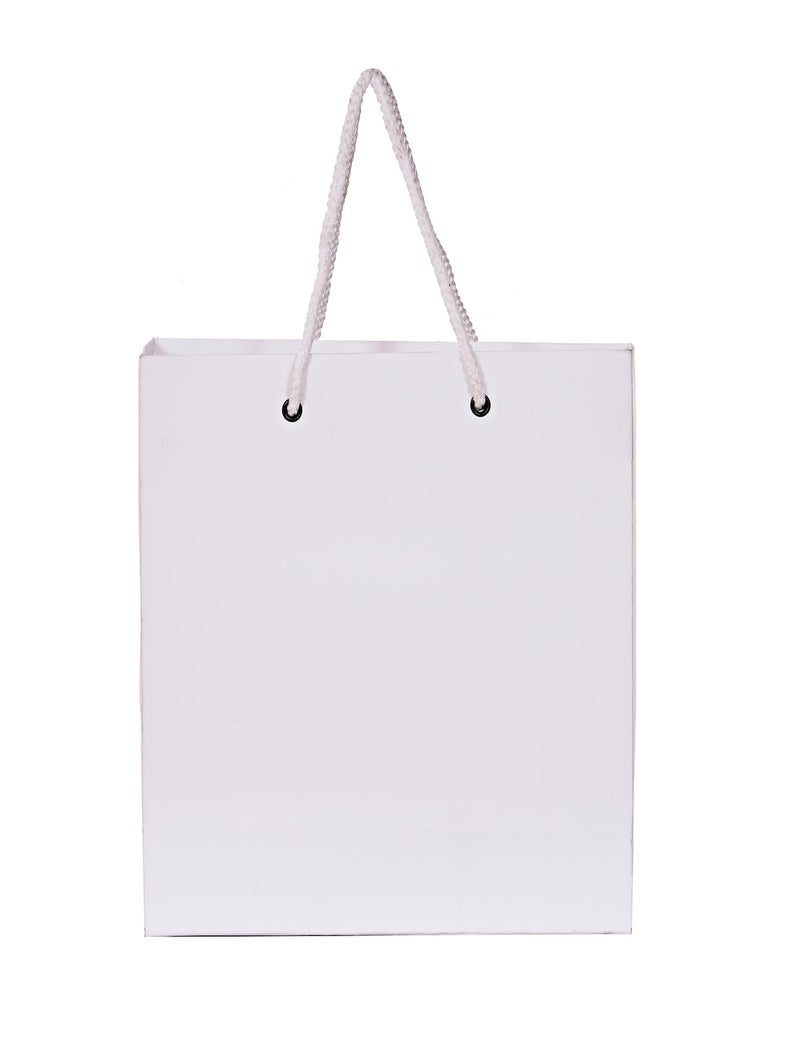 PPJ ® -PLAIN WHITE HAPPY BIRTHDAY PARTY (30 Pcs.) PAPER CARRY BAG, 10 Inch X 8 Inch X 4 Inch RETURN GIFT/HAPPY BIRTHDAY/RETURN GIFTS/GIFTS/GIFT BAGS/GIFT COVERS (Pack of 30) - Image 2