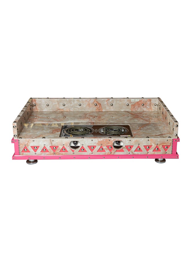AL SANIDI Heritage wooden charcoal grill, Heating stove, Pink, Size 60*100 Cm  - Image 1