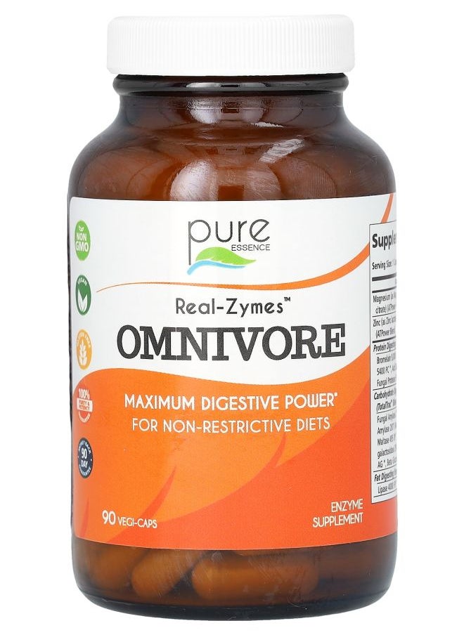 Pure Essence Real-Zymes Omnivore 90 Vegi-Caps 