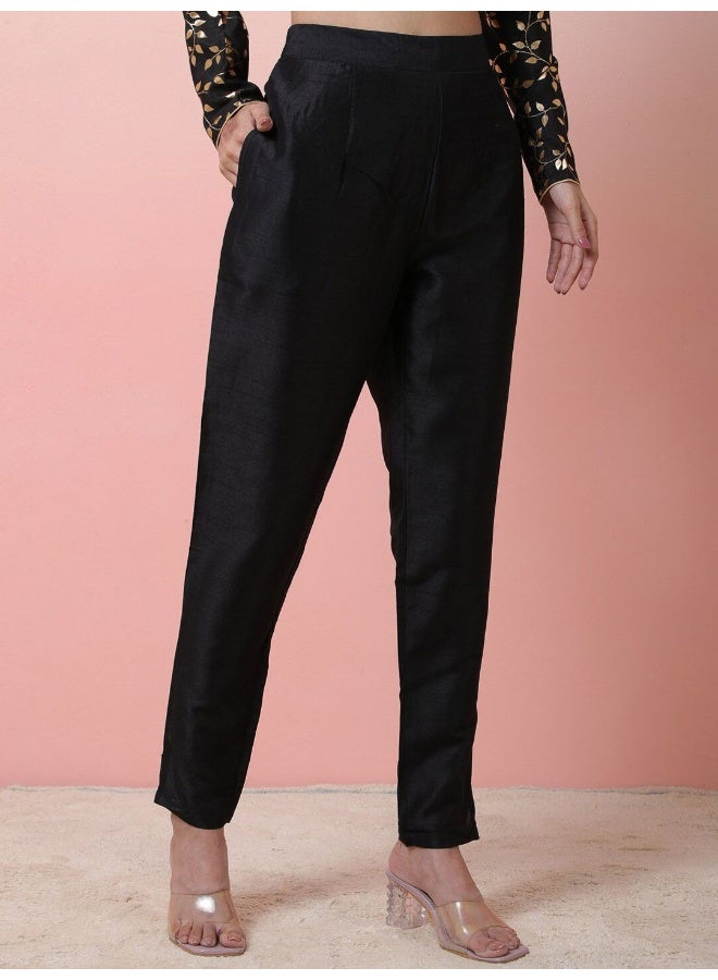 AKS Ethnic Motifs Printed Zari Detailed Kurta & Trousers With Dupatta  - Image 4