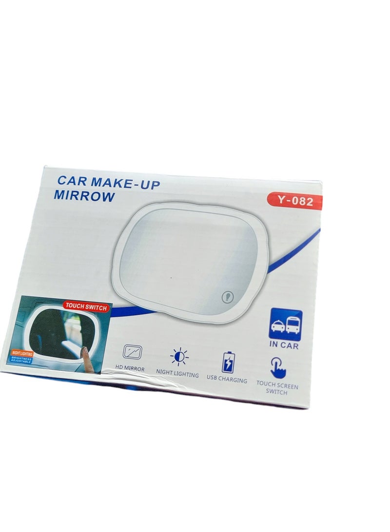 Generic Car Led Mirror With Touch And 3 Light Modes Rechargeable Fits All Cars  - Image 3