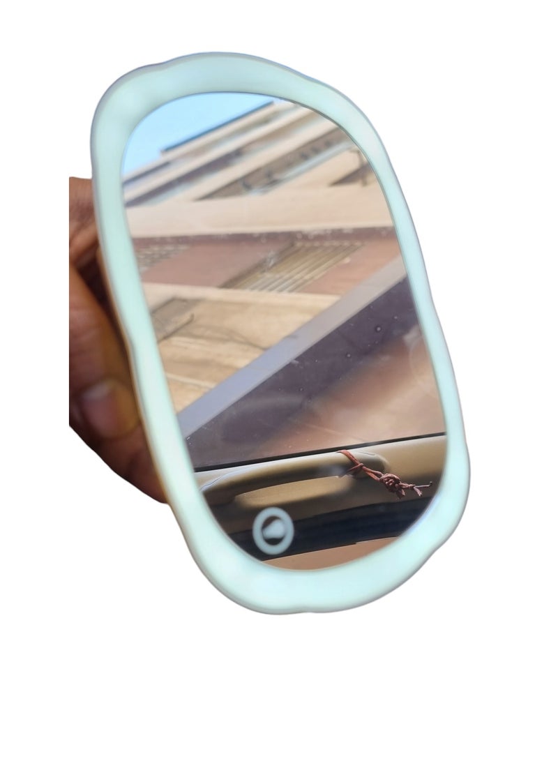 Generic Car Led Mirror With Touch And 3 Light Modes Rechargeable Fits All Cars  - Image 2