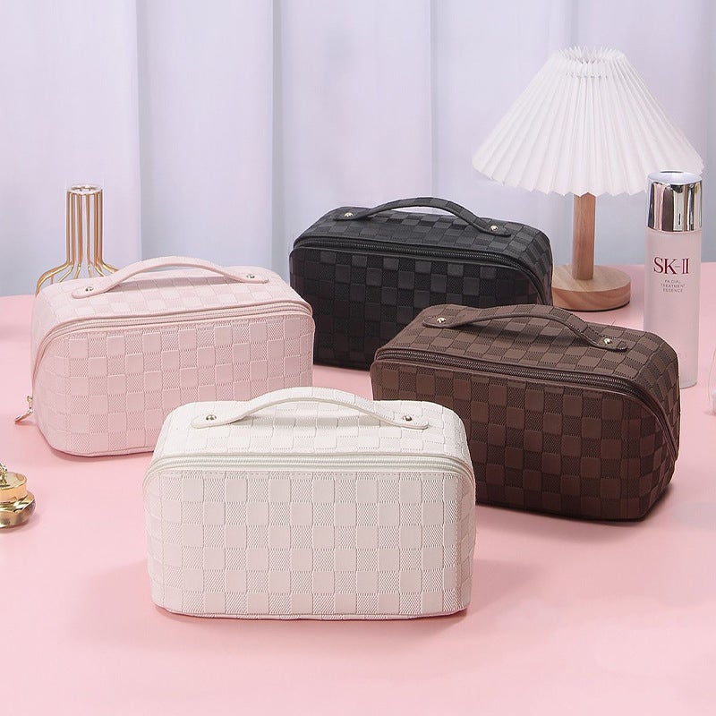 High-End Korean Portable Makeup Bag Women'S Travel Cosmetics Storage Bag Large Capacity Pu Wash Bag A Generation Of Hair - Image 3