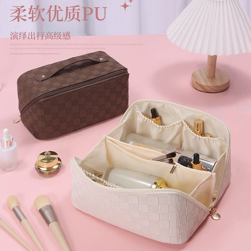 High-End Korean Portable Makeup Bag Women'S Travel Cosmetics Storage Bag Large Capacity Pu Wash Bag A Generation Of Hair - Image 2