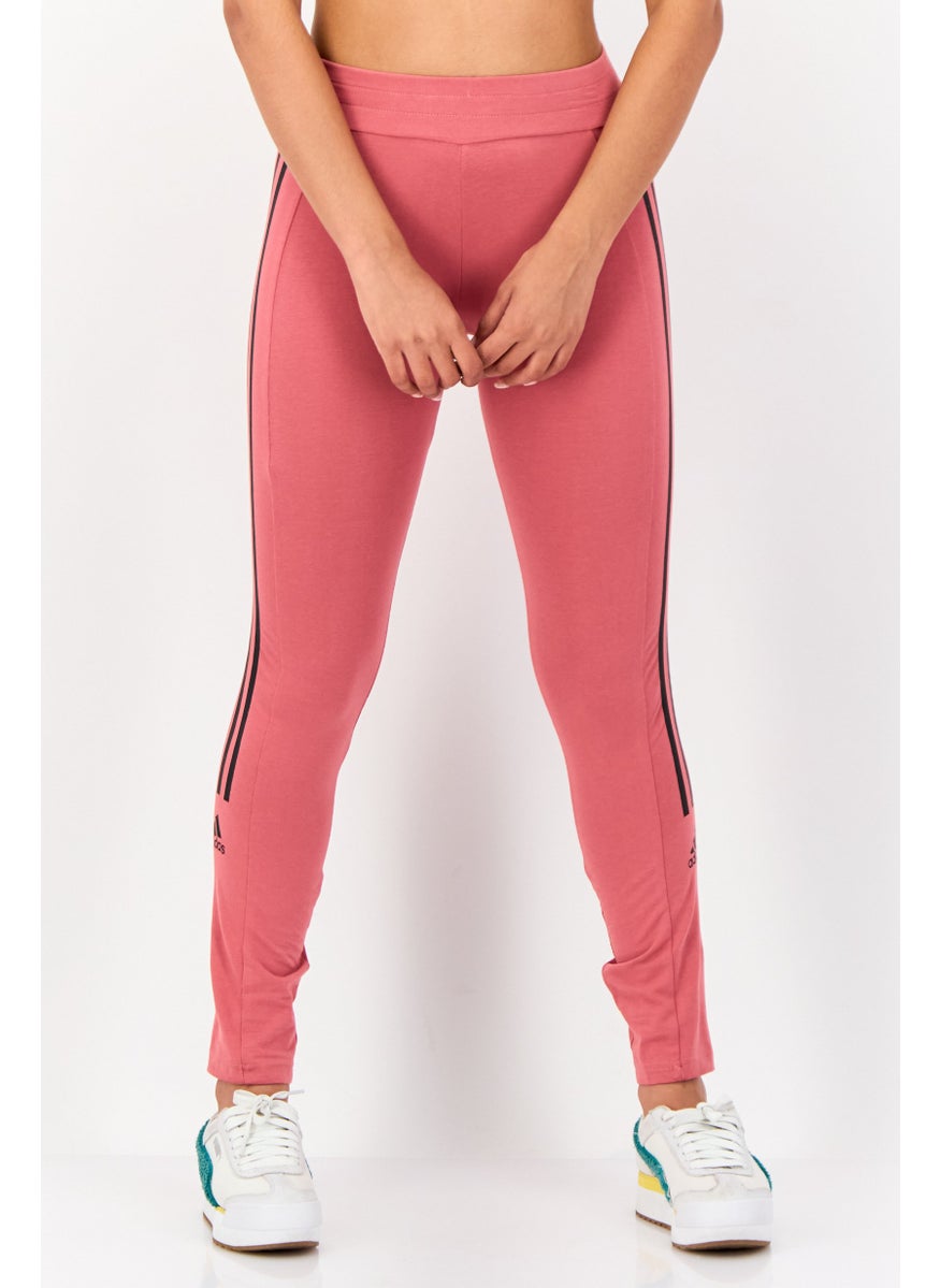 Adidas Women Tight Fit Brand Logo Training Leggings, Mauve  - Image 1