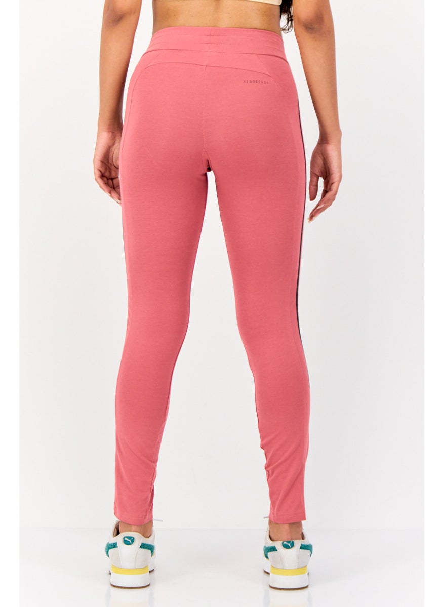 Adidas Women Tight Fit Brand Logo Training Leggings, Mauve  - Image 3