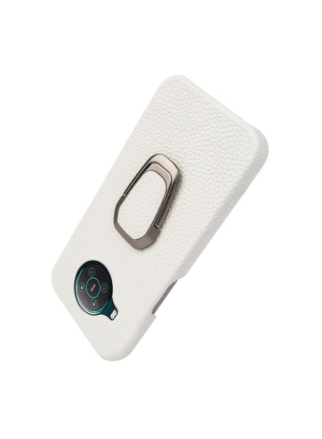 S-TOP Case For Nokia X10 Ring Holder Litchi Texture Genuine Leather Phone Case - Image 5