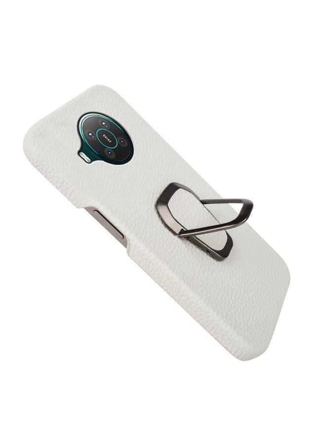 S-TOP Case For Nokia X10 Ring Holder Litchi Texture Genuine Leather Phone Case - Image 4