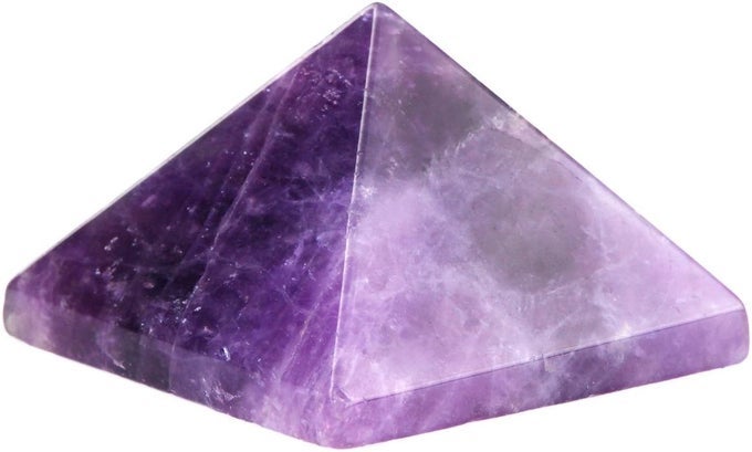NATURAL STONE PYRAMID, HEALING CRYSTAL POINT GEMSTONE ENERGY GENERATOR REIKI METAPHYSICAL DECORATION FIGURINE AMETHYST QUARTZ, 1-1 1/8 INCH