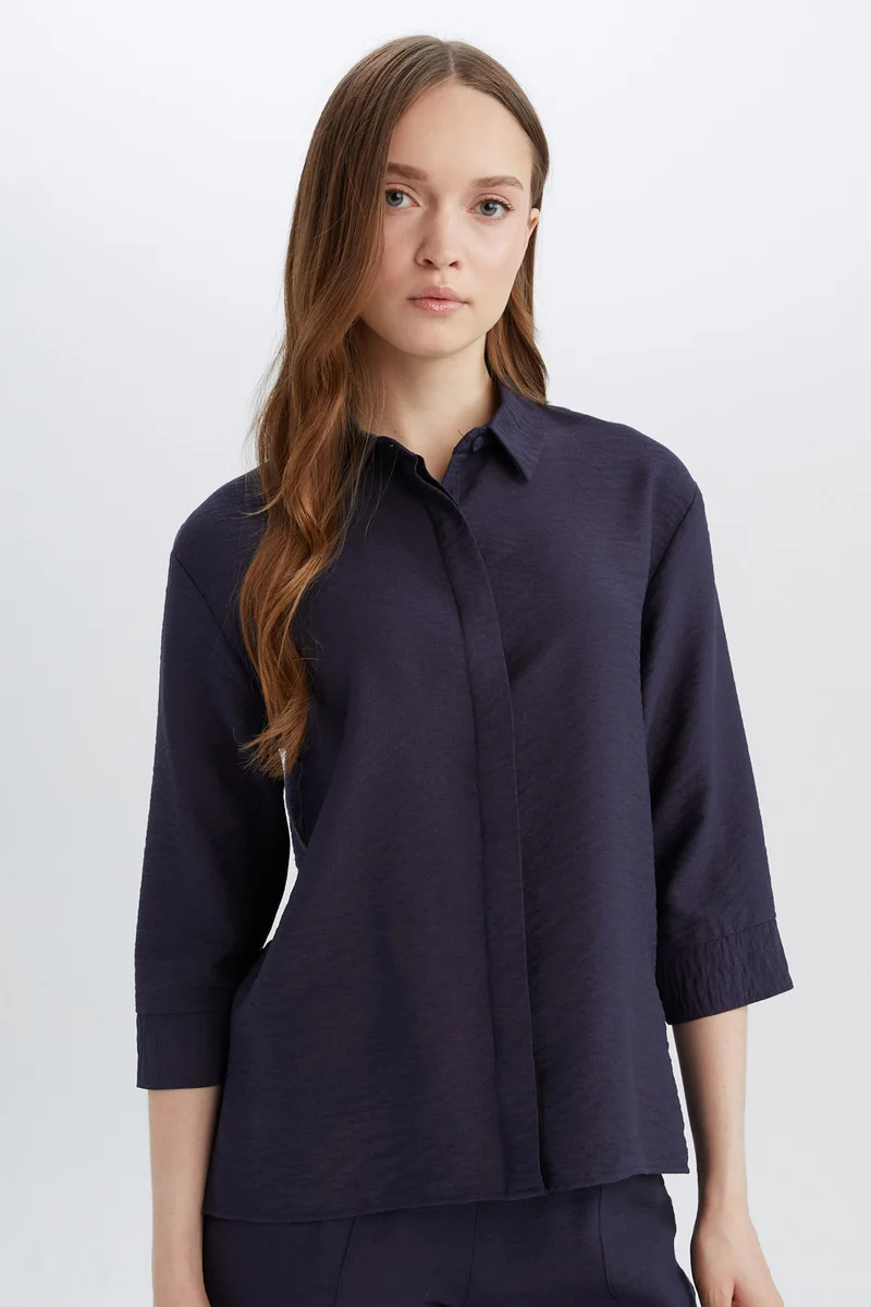 ديفاكتو Regular Fit Shirt Collar Long Sleeve Shirt