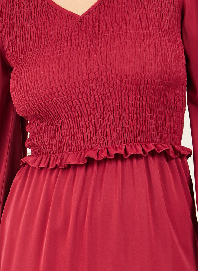 ستايلي فستان ميدي بياقة مكشكشة - Image 3