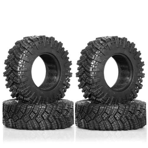 Chanjorlin 19 RC Tires OD 98mm 110 Rubber All Terrain Mud Crawler Tyres with Foam for 110 Rock Crawler Car Axial SCX10 SCX10 III AXI03007 D90 TF2 MST Tamiya RR10 Beadlock Wheels Hubs 4PCS - Image 1
