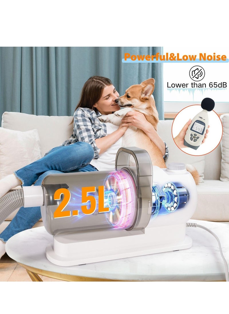 Generic - Pet Grooming Kit with Low Noise Vacuum Suction for Pet Hair - Includes 12 Professional Shedding Tools and 2L Large Dust Bin for Dogs, Cats, and Other Animals. - Image 1