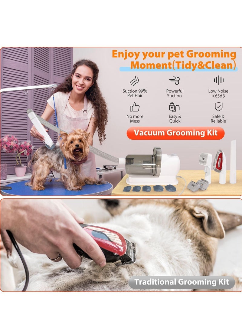 Generic - Pet Grooming Kit with Low Noise Vacuum Suction for Pet Hair - Includes 12 Professional Shedding Tools and 2L Large Dust Bin for Dogs, Cats, and Other Animals. - Image 1