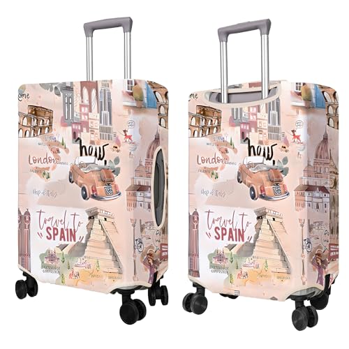 PtRug Travel Luggage Cover Suitcase Protector Fits 1832 Inch Wheel Covers PatternedTravel Related Items Flower Luggage Protector Elastic M - Image 3