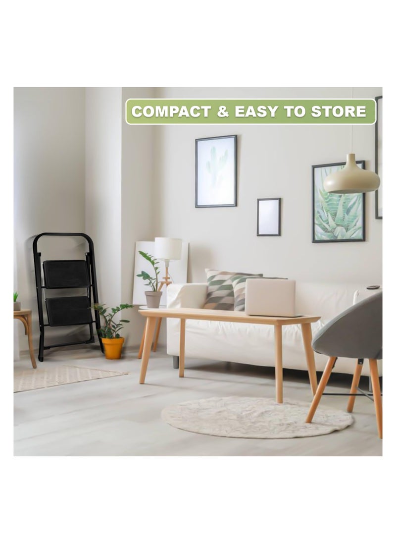 Generic - 2-Step Folding Ladder, Household Step Ladder up to 150 kg, Stepladder for Home and Garden Use - Image 1
